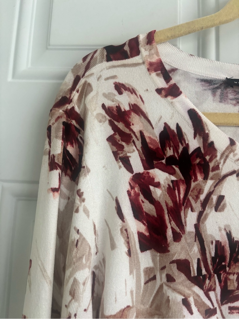 White House Black Market Floral Cardigan 3/4 Sleeve, Size XL - Picture 5 of 13
